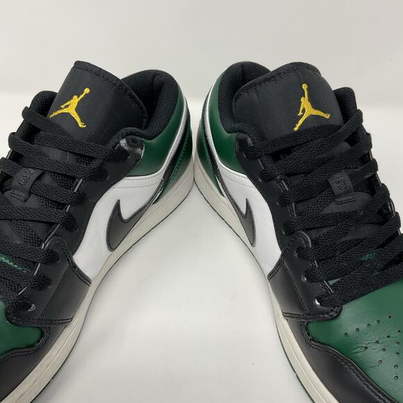 Nike Air Jordan 1 Low Black Green Toe Basketball Sneakers 553558-371 Men size 13 - Picture 7 of 9